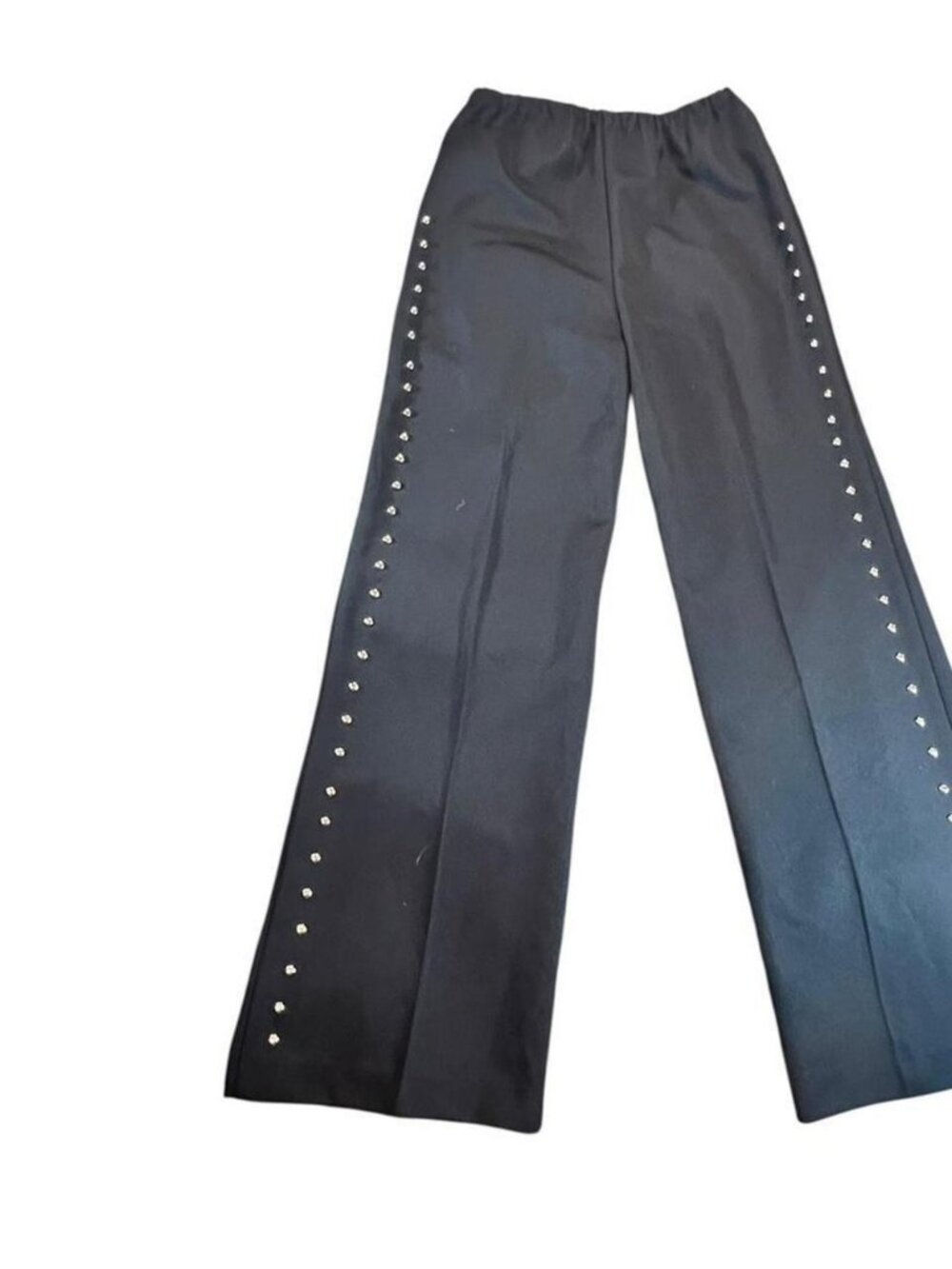 Black High Waisted Silver Studded Trouser Pants